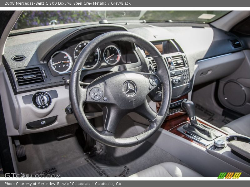 Steel Grey Metallic / Grey/Black 2008 Mercedes-Benz C 300 Luxury