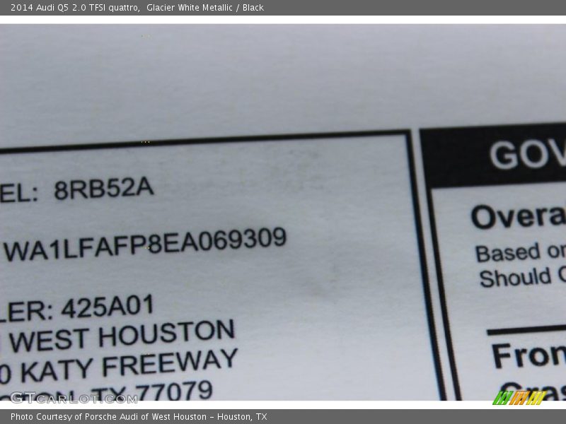 Glacier White Metallic / Black 2014 Audi Q5 2.0 TFSI quattro