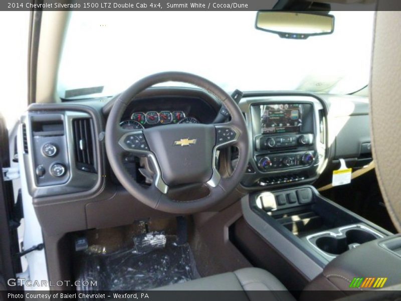 Summit White / Cocoa/Dune 2014 Chevrolet Silverado 1500 LTZ Double Cab 4x4