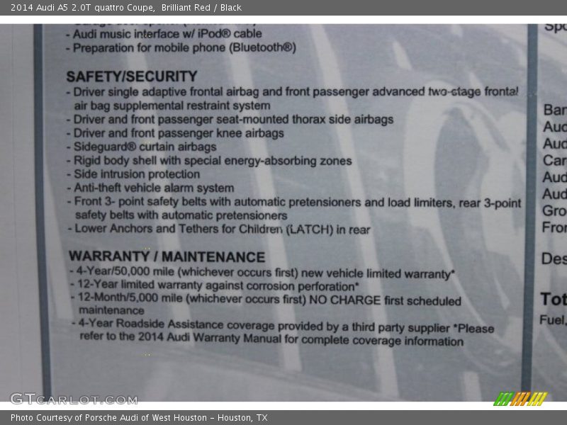 Brilliant Red / Black 2014 Audi A5 2.0T quattro Coupe