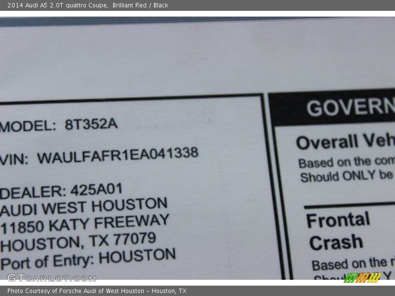 Brilliant Red / Black 2014 Audi A5 2.0T quattro Coupe