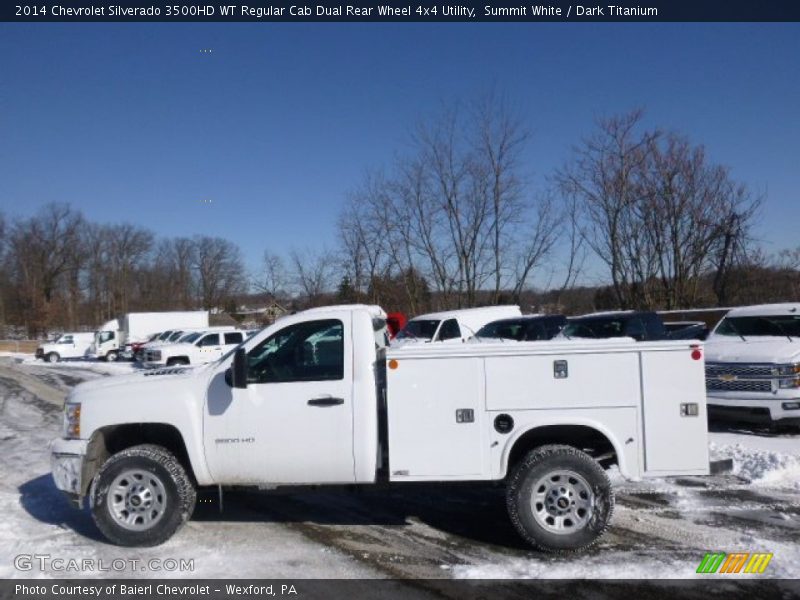 Summit White / Dark Titanium 2014 Chevrolet Silverado 3500HD WT Regular Cab Dual Rear Wheel 4x4 Utility