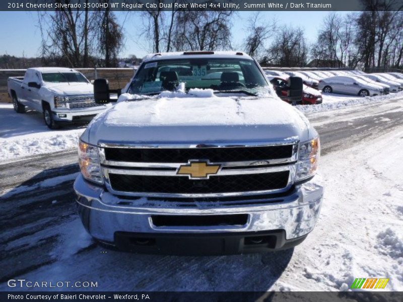 Summit White / Dark Titanium 2014 Chevrolet Silverado 3500HD WT Regular Cab Dual Rear Wheel 4x4 Utility
