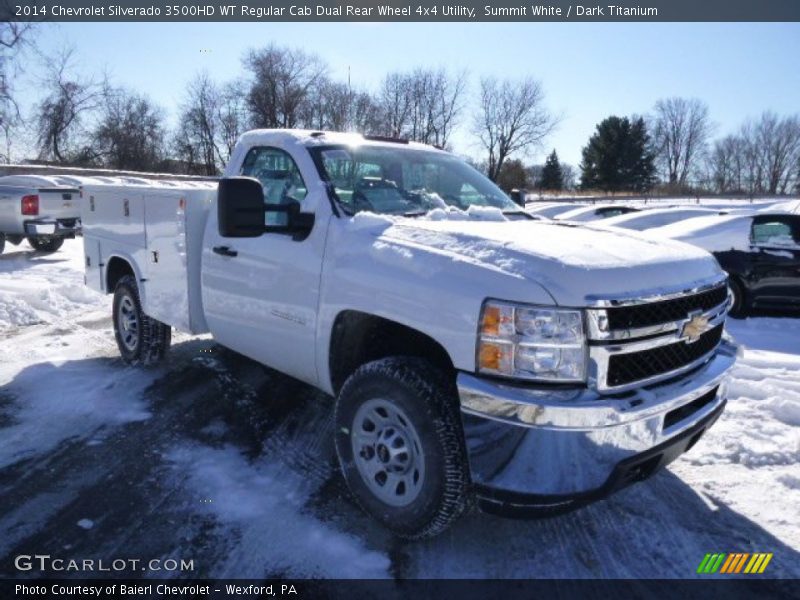 Summit White / Dark Titanium 2014 Chevrolet Silverado 3500HD WT Regular Cab Dual Rear Wheel 4x4 Utility