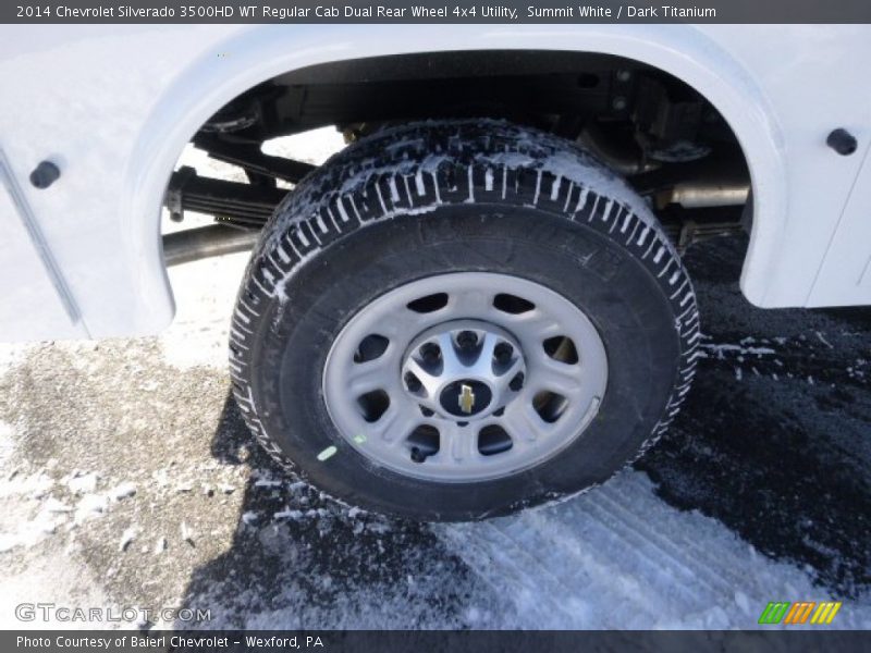 Summit White / Dark Titanium 2014 Chevrolet Silverado 3500HD WT Regular Cab Dual Rear Wheel 4x4 Utility