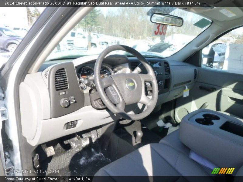 Summit White / Dark Titanium 2014 Chevrolet Silverado 3500HD WT Regular Cab Dual Rear Wheel 4x4 Utility