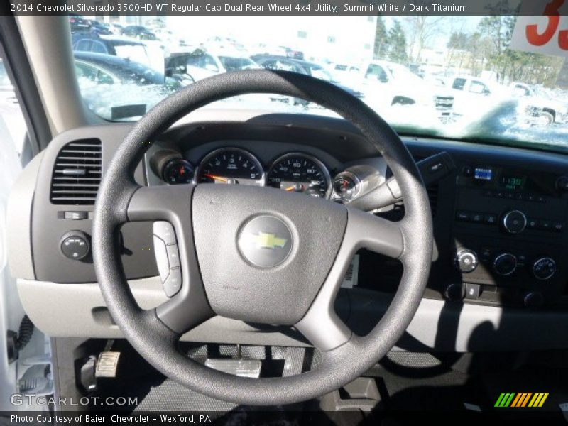 Summit White / Dark Titanium 2014 Chevrolet Silverado 3500HD WT Regular Cab Dual Rear Wheel 4x4 Utility