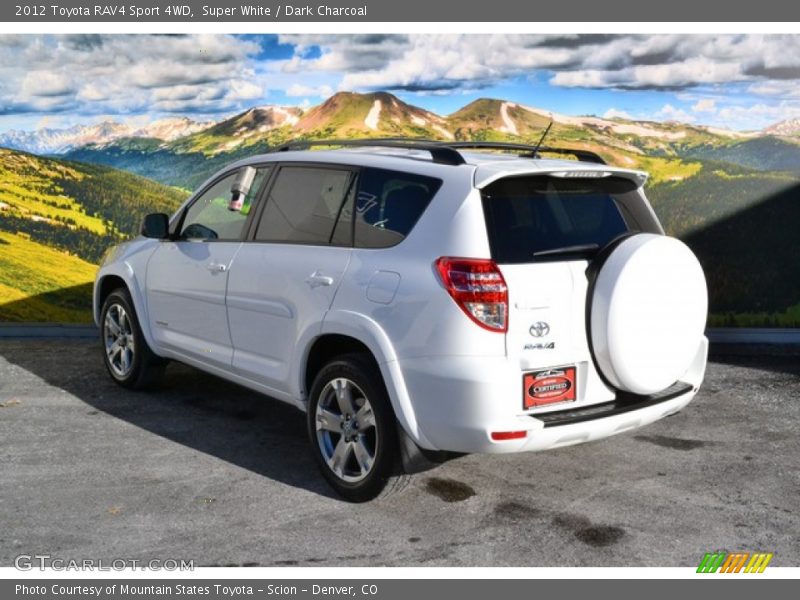 Super White / Dark Charcoal 2012 Toyota RAV4 Sport 4WD