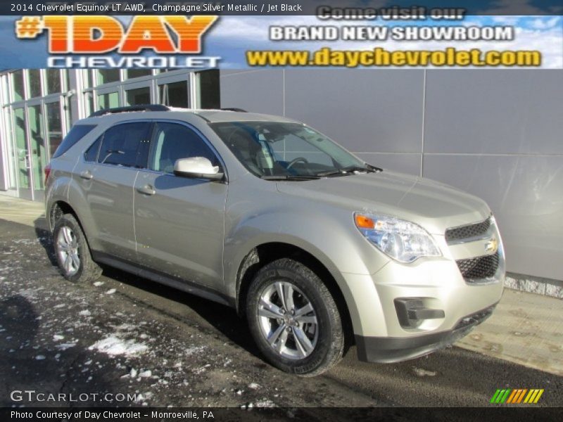 Champagne Silver Metallic / Jet Black 2014 Chevrolet Equinox LT AWD