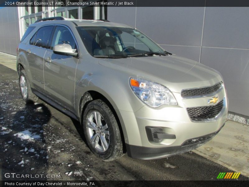 Champagne Silver Metallic / Jet Black 2014 Chevrolet Equinox LT AWD