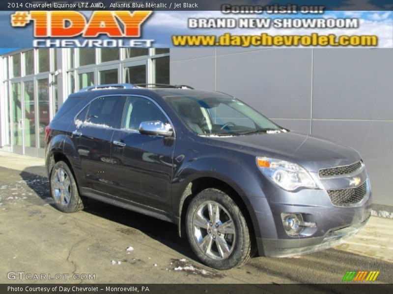 Atlantis Blue Metallic / Jet Black 2014 Chevrolet Equinox LTZ AWD