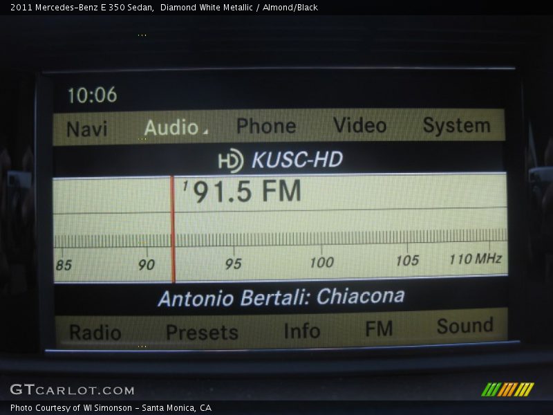 Diamond White Metallic / Almond/Black 2011 Mercedes-Benz E 350 Sedan