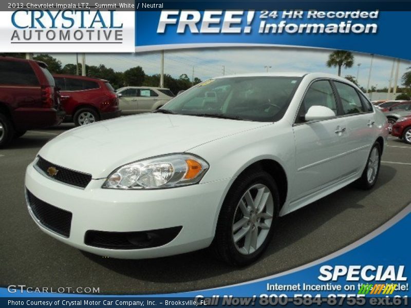 Summit White / Neutral 2013 Chevrolet Impala LTZ