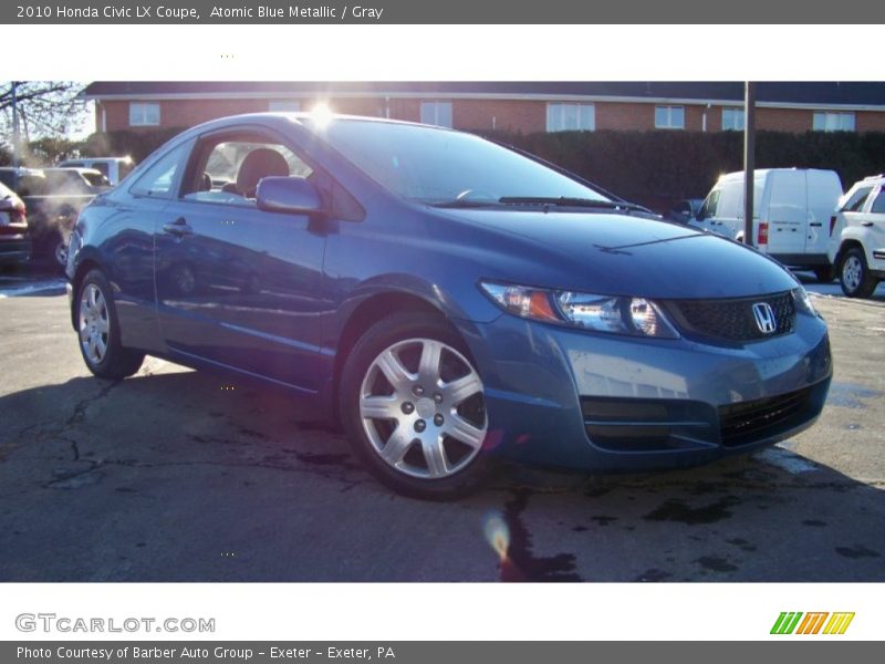 Atomic Blue Metallic / Gray 2010 Honda Civic LX Coupe