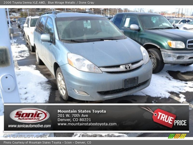 Blue Mirage Metallic / Stone Gray 2006 Toyota Sienna XLE AWD