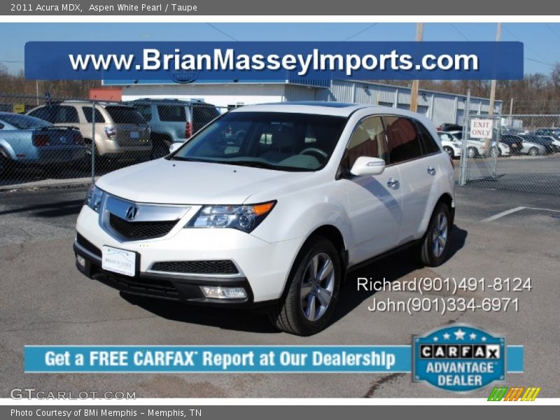 Aspen White Pearl / Taupe 2011 Acura MDX