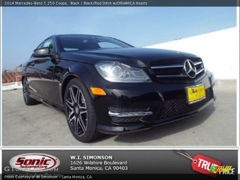 Black / Black/Red Stitch w/DINAMICA Inserts 2014 Mercedes-Benz C 250 Coupe
