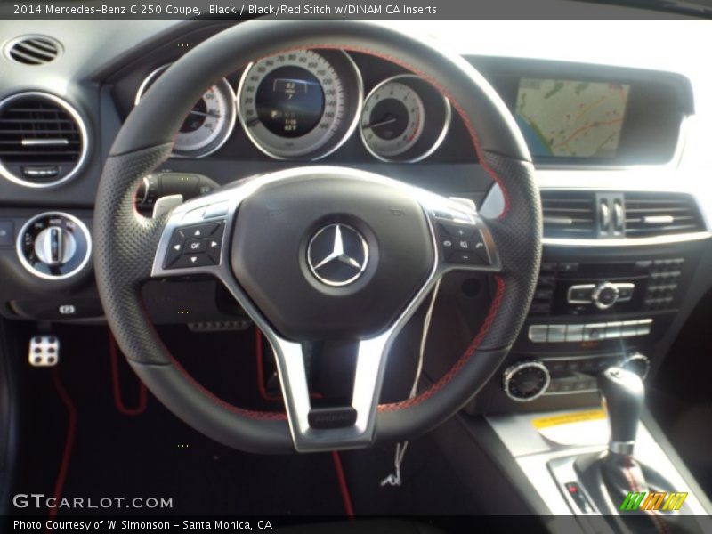 Black / Black/Red Stitch w/DINAMICA Inserts 2014 Mercedes-Benz C 250 Coupe