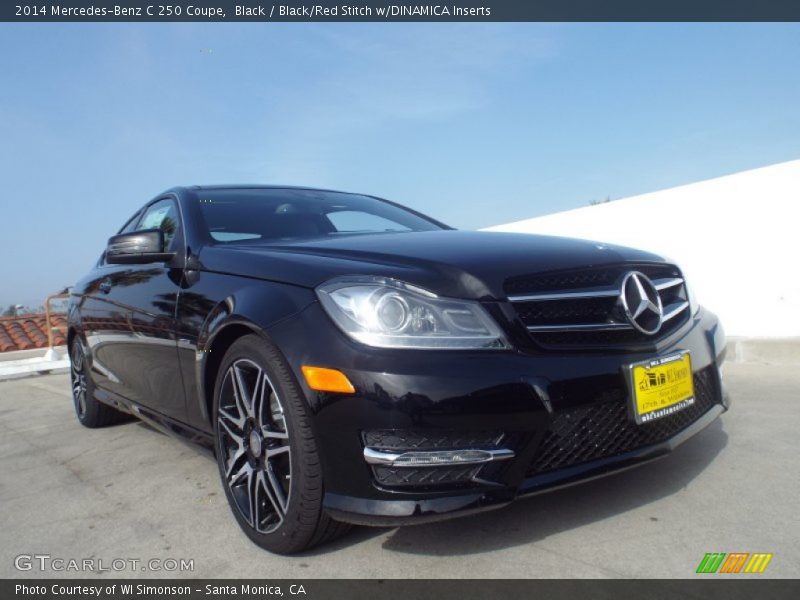 Black / Black/Red Stitch w/DINAMICA Inserts 2014 Mercedes-Benz C 250 Coupe