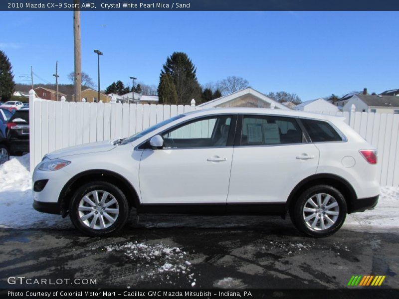 Crystal White Pearl Mica / Sand 2010 Mazda CX-9 Sport AWD