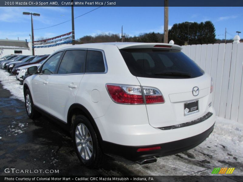 Crystal White Pearl Mica / Sand 2010 Mazda CX-9 Sport AWD