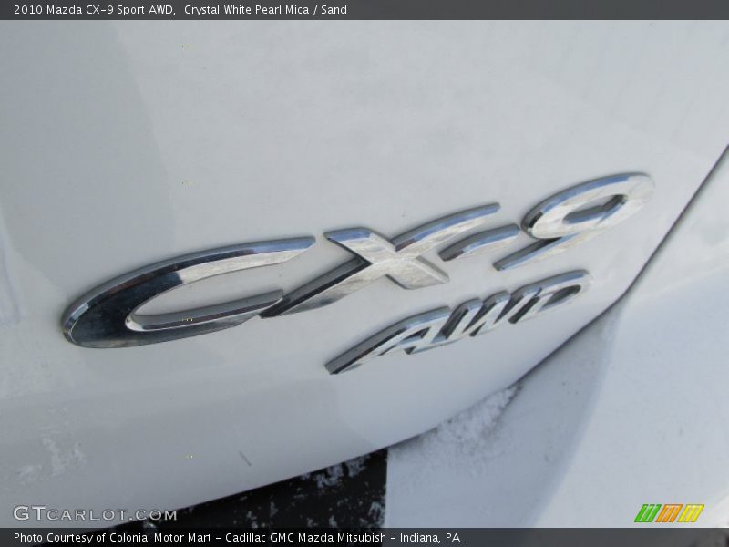 Crystal White Pearl Mica / Sand 2010 Mazda CX-9 Sport AWD