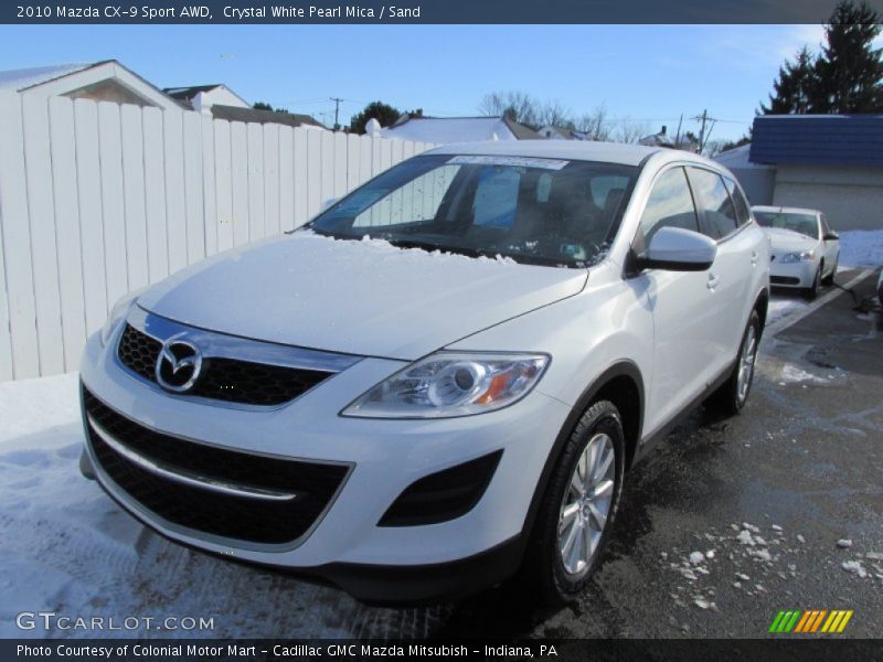 Crystal White Pearl Mica / Sand 2010 Mazda CX-9 Sport AWD