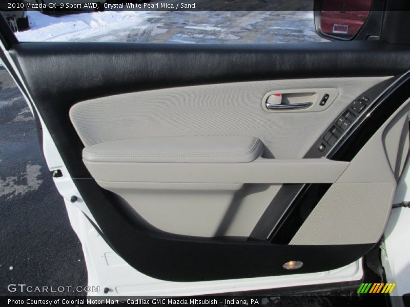 Crystal White Pearl Mica / Sand 2010 Mazda CX-9 Sport AWD