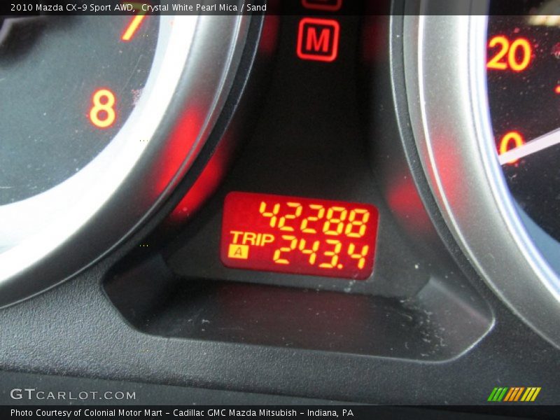 Crystal White Pearl Mica / Sand 2010 Mazda CX-9 Sport AWD