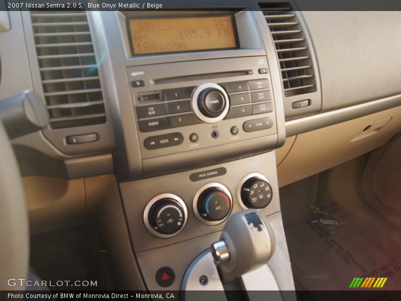 Blue Onyx Metallic / Beige 2007 Nissan Sentra 2.0 S