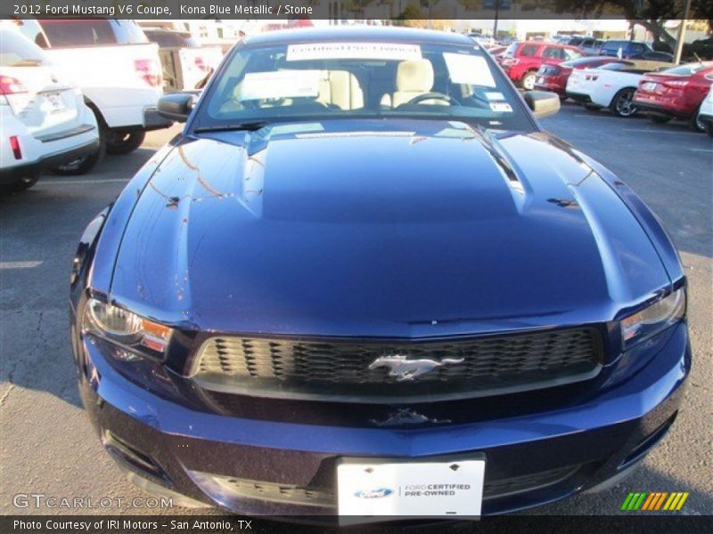 Kona Blue Metallic / Stone 2012 Ford Mustang V6 Coupe