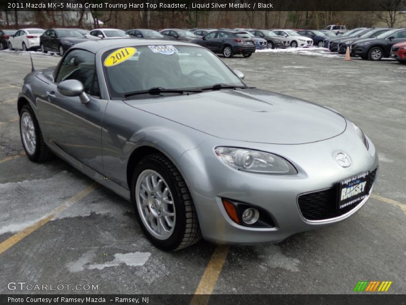 Liquid Silver Metallic / Black 2011 Mazda MX-5 Miata Grand Touring Hard Top Roadster