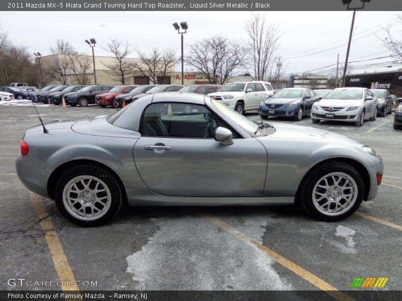 Liquid Silver Metallic / Black 2011 Mazda MX-5 Miata Grand Touring Hard Top Roadster