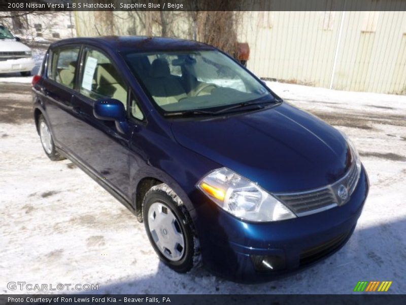 Sapphire Blue / Beige 2008 Nissan Versa 1.8 S Hatchback