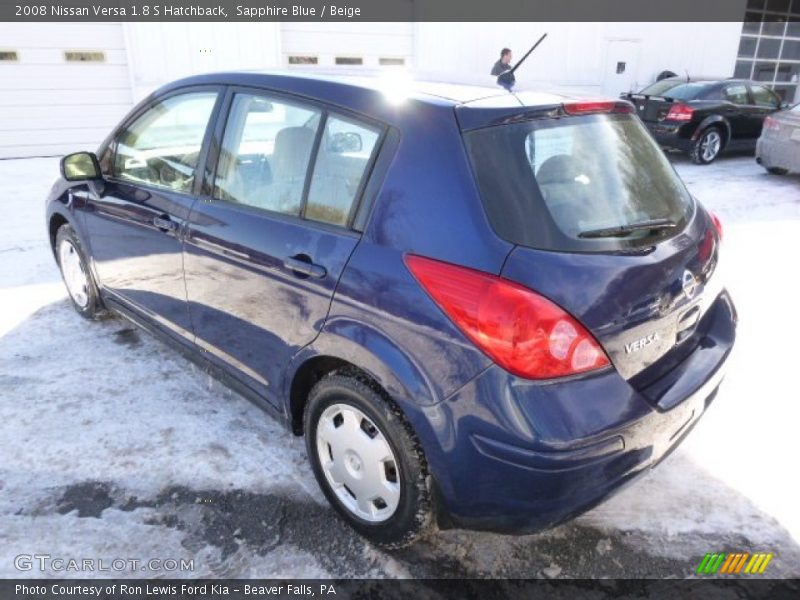 Sapphire Blue / Beige 2008 Nissan Versa 1.8 S Hatchback