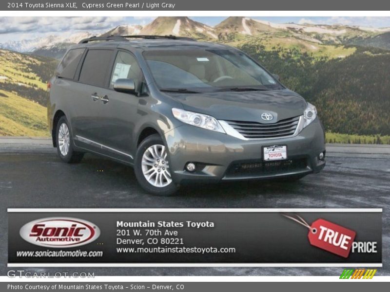 Cypress Green Pearl / Light Gray 2014 Toyota Sienna XLE