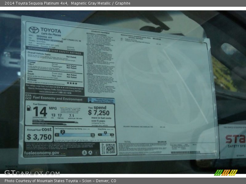 Magnetic Gray Metallic / Graphite 2014 Toyota Sequoia Platinum 4x4