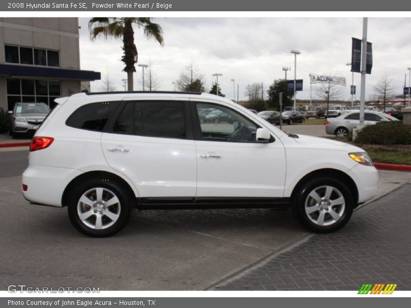 Powder White Pearl / Beige 2008 Hyundai Santa Fe SE