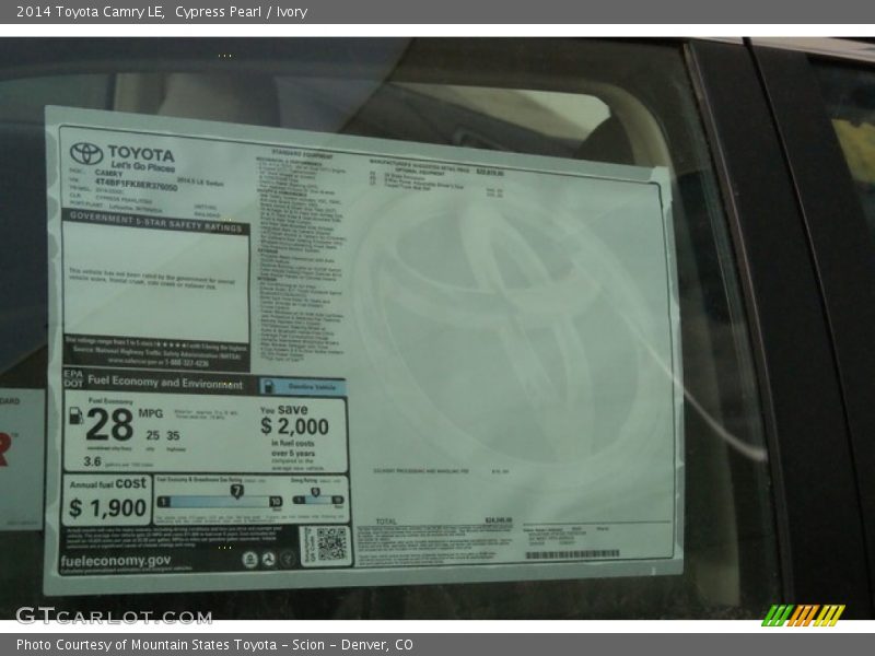 Cypress Pearl / Ivory 2014 Toyota Camry LE