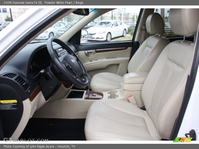 Powder White Pearl / Beige 2008 Hyundai Santa Fe SE