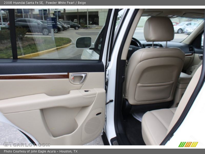 Powder White Pearl / Beige 2008 Hyundai Santa Fe SE