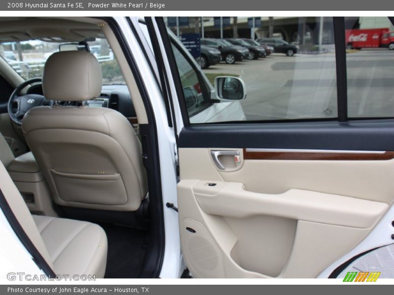 Powder White Pearl / Beige 2008 Hyundai Santa Fe SE