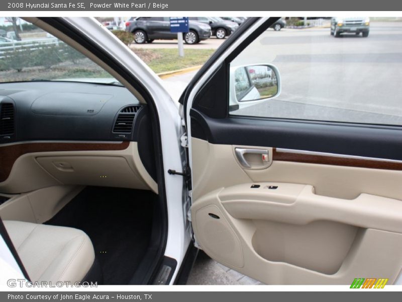 Powder White Pearl / Beige 2008 Hyundai Santa Fe SE
