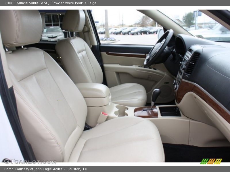Powder White Pearl / Beige 2008 Hyundai Santa Fe SE