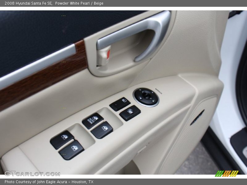 Powder White Pearl / Beige 2008 Hyundai Santa Fe SE