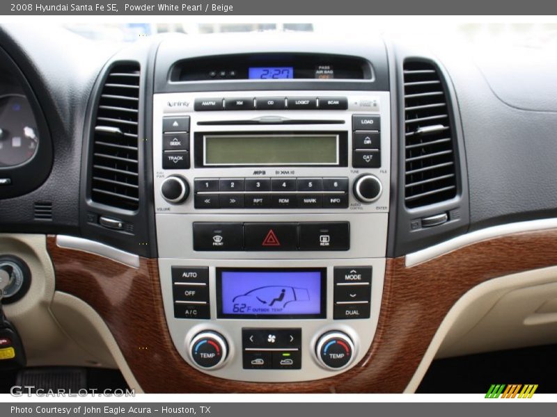 Powder White Pearl / Beige 2008 Hyundai Santa Fe SE