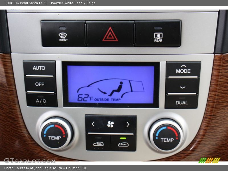 Powder White Pearl / Beige 2008 Hyundai Santa Fe SE