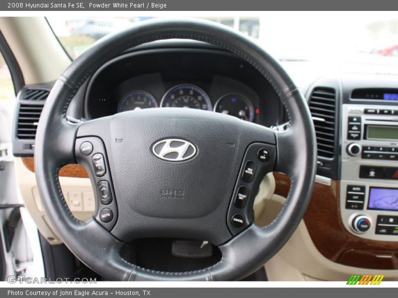 Powder White Pearl / Beige 2008 Hyundai Santa Fe SE