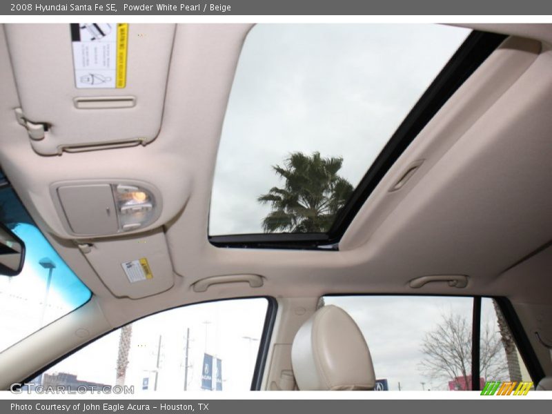 Powder White Pearl / Beige 2008 Hyundai Santa Fe SE