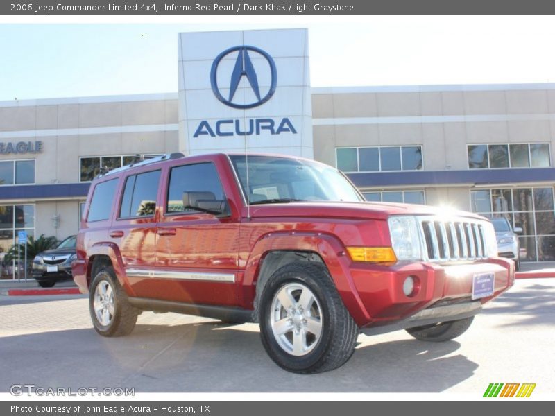 Inferno Red Pearl / Dark Khaki/Light Graystone 2006 Jeep Commander Limited 4x4